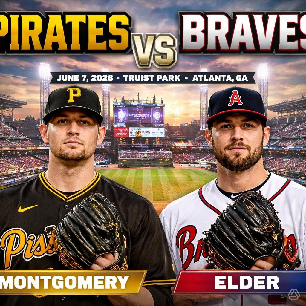 Pirates vs Braves, June 7th, 2026: Montgomery Faces Elder at Truist Park